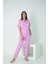 Kadın Yazlık Kalpli Önden Düğmeli Kısa Kollu Penye Lycra Pijama Takımı 1