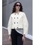 Pamuklu Kruvaze Ceket Ekru 1