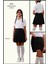 Siyah Yüksek Bel Şortlu Etek Skirt With Shorts 1101 5