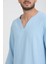 Erkek %100 Pamuklu V Yaka Kısa Kollu Gömlek - Konforlu ve Modern Stil 1