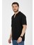 Erkek %100 Pamuk V Yaka T-Shirt - Siyah, Şık ve Rahat Tasarım, Yaz Modası 3