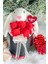 Premium Özel Hediye Kutusunda 45 cm Beyaz Bunny Tavşan ve 5 Adet Kırmızı Peluş Ayıcık Buketi 5