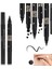 Çift Taraflı Kalp ve Yıldız Desenli Siyah Eyeliner Kalem 2'li Set Suya Dayanıklı Uzun Ömürlü 2