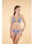 Aksesuarlı Üçgen Bikini Takımı - Mavi 4