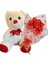 Sevimli 35 cm Peluş Ayı ile Premium Yumoş Kırmızı Peluş Ayıcık Buketi 1