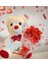 Sevimli 35 cm Peluş Ayı ile Premium Yumoş Kırmızı Peluş Ayıcık Buketi 2