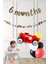 Yarış Arabaları 6 Aylık Yarım Yaş Partisi Balon Zinciri Seti 6 Months Bannerlı 1
