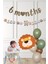 Safari Tema Aslan Balonlu 6 Aylık Yarım Yaş Partisi Balon Zinciri Seti 6 Months Bannerlı 1