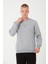 3 Iplik Şardonlu Regular Fit Baskılı Sweatshirt Gri 1