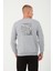 3 Iplik Şardonlu Regular Fit Baskılı Sweatshirt Gri 2