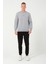 3 Iplik Şardonlu Regular Fit Baskılı Sweatshirt Gri 5