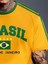 Yeni Sezon Unisex Omuz Detaylı Brasil Baskılı Oversize T-Shirt 2