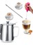 Latte Seti 3lü Süt Potu Kapaklı 500 ml + Latte Art Kalemi Çubuğu + Süt Köpürtücü Seti 1
