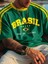 Yeni Sezon Unisex Omuz Detaylı Brasil Baskılı Oversize T-Shirt 1