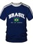 Yeni Sezon Unisex Omuz Detaylı Brasil Baskılı Oversize T-Shirt 2