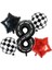 Siyah Yarış Pisti Damalı 8 Yaş Folyo Balon Set 1