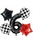 Siyah Yarış Pisti Damalı 6 Yaş Folyo Balon Set 1
