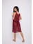 Askılı Bordo Elbise 3