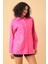 Yazı Taş Baskı Kadın Oversize Gömlek - 0243 3
