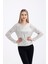 Içi Astarlı Pul Payet Abiye Bluz | BLZ35497 Bej 2