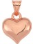 Gümüş 3 Boyutlu Rose Kalp Kadın Kolye Ucu 1