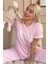 Pembe Spring Desenli Kısa Kollu Marlenka Kadın Pijama Takımı 1