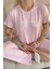 Pembe Spring Desenli Kısa Kollu Marlenka Kadın Pijama Takımı 5