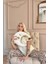 Krem Wild At Heart Desenli Kısa Kollu Örme Kadın Pijama Takımı 3