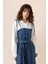 Gömlek Espirili Eteği Volanlı Denim Elbise Mavi 9305-E 5