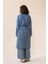 Kuşak Detaylı Astarsız Denim Kap Mavi 6731 5