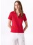 Kırmızı Kadın Relaxed Düz Polo T-Shirt J5SL-TST7070 3