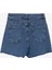 Standart Bel Basic Indigo Kadın Denim Şort F5SL-SHT0351 2