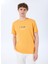 D5SM-TST3847 Turuncu Bisiklet Yaka Relaxed Baskılı Erkek T-Shirt 1