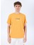 D5SM-TST3847 Turuncu Bisiklet Yaka Relaxed Baskılı Erkek T-Shirt 3