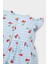Kız Bebek Desenli Kısa Kollu Flamlı Poplin Elbise E0645A525SM 2