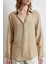 Kraşlı Saten Gömlek Bej 5