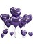 5 Adet Kalp Folyo Balon Mor Renk Uçan Balon 45 cm 18 Inç 2