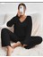 Pamuklu Kadın Pijama Takımı - Alt - Üst Pijama Takımı - Fitilli Kaşkorse Pijama Takımı 1