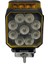 12V-24V Çalışma Lambası Kare Çakarlı (9 x 3W Power Ledli) (156*101 Mm) 1