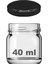40 cc Kavanoz Metal Siyah Konserve Kapaklı 40 ml Şeffaf Küçük Numune Cam Kavanoz 1 Adet 1