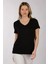 Daıdo Minimalist V Yaka Kısa Kol Kadın T-Shirt - Günlük Kullanım 1