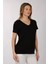 Daıdo Minimalist V Yaka Kısa Kol Kadın T-Shirt - Günlük Kullanım 3