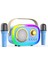K5 2 Mikrofonlu Bluetooth Bağlantılı Karaoke Hoparlör 2025 Mavi 1