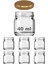 40 ml Metal Gold Kapaklı 40 cc Şeffaf Numune Cam Kavanoz Küçük 6 Adet 1