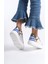 Dany Model Beyaz Hakiki Deri Bağcıklı Kalın Taban Kadın Spor Ayakkabı Sneaker 2