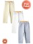 Unisex Bebek Düğme Detaylı Tayt Model %100 Organik Pamuklu Penye Bebek Pantolon Tek Alt 3lü Set 1