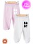 Unisex Bebek Baby Baskılı Penye Organik Pamuklu 0-6 Ay Patikli Bebek Pantolon Tek Alt 2li Set 1