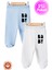 Unisex Bebek Baby Baskılı Penye Organik Pamuklu 0-6 Ay Patikli Bebek Pantolon Tek Alt 2li Set 1