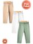 Unisex Bebek Düğme Detaylı Tayt Model %100 Organik Pamuklu Penye Bebek Pantolon Tek Alt 3lü Set 1