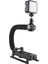 Taşınabilir El Dv Kamera Braketi Sabitleyici + Tüm Slr Kameralar ve Dv Için Soğuk Ayakkabı Tripod Kafası ile LED Dolgu Işığı Kiti (Yurt Dışından) 2
